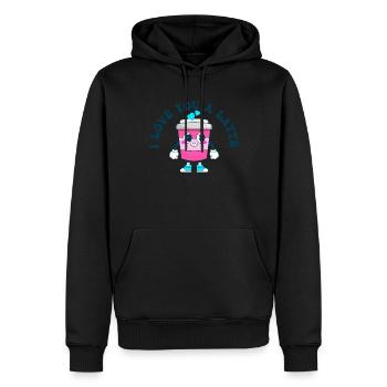 Ich liebe dich Eine Latte Pärchen Romanze - Männer Premium Bio Hoodie - Schwarz - Vorne - Nico (187cm)