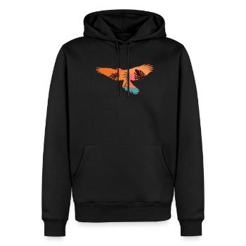Fauconnerie Oiseau Faucon Chasse Fauconnier - Sweat à capuche Premium bio Homme - noir - Devant - Nico (187cm)