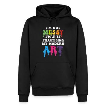 Ich bin kein chaotisches Gemälde mit moderner Kunst - Männer Premium Bio Hoodie - Schwarz - Vorne - Nico (187cm)