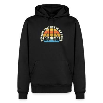 Positiv zu bleiben ist meine Kunst - Männer Premium Bio Hoodie - Schwarz - Vorne - Nico (187cm)
