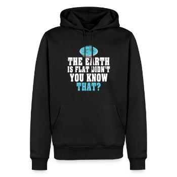 La terre est plate, vous ne le saviez pas ? - Sweat à capuche Premium bio Homme - noir - Devant - Nico (187cm)