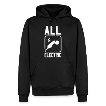 All Electric Supercharge - pour les fans de voitures électriques - Sweat à capuche Premium bio Homme - noir - Devant - Nico (187cm)