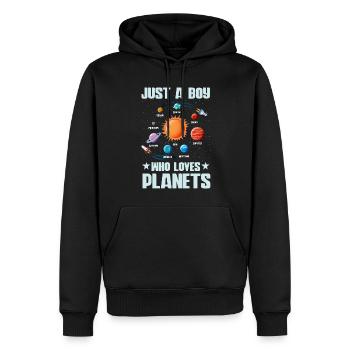 Nur ein Junge, der das Sonnensystem der Planeten liebt - Männer Premium Bio Hoodie - Schwarz - Vorne - Nico (187cm)