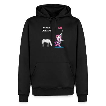 Autres avocats Me Licorne Cheval - Sweat à capuche Premium bio Homme - noir - Devant - Nico (187cm)