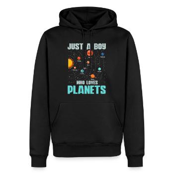 Nur ein Junge, der das Sonnensystem der Planeten liebt - Männer Premium Bio Hoodie - Schwarz - Vorne - Nico (187cm)