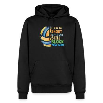 Je peux bloquer votre tir Volleyball de plage - Sweat à capuche Premium bio Homme - noir - Devant - Nico (187cm)