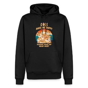 Les chiens me rendent heureux humain me font mal à la tête Doglove - Sweat à capuche Premium bio Homme - noir - Devant - Nico (187cm)