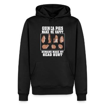 Les cochons d’Inde me rendent heureux humain me font mal à la tête - Sweat à capuche Premium bio Homme - noir - Devant - Nico (187cm)