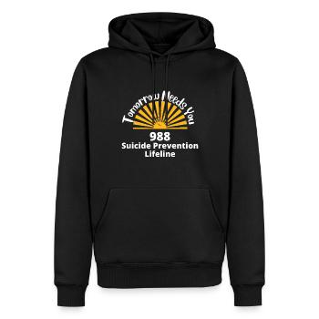 Demain a besoin de vous - Sensibilisation au suicide - Suicide - Sweat à capuche Premium bio Homme - noir - Devant - Nico (187cm)