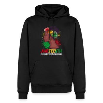Juneteenth 1865 Gedenken an meine Vorfahren - Männer Premium Bio Hoodie - Schwarz - Vorne - Nico (187cm)