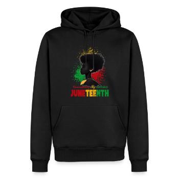 Juneteenth 1865 Gedenken an meine Vorfahren - Männer Premium Bio Hoodie - Schwarz - Vorne - Nico (187cm)