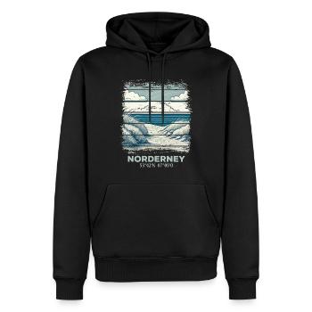 Insel Norderney Nordsee Strand - Männer Premium Bio Hoodie - Schwarz - Vorne - Nico (187cm)
