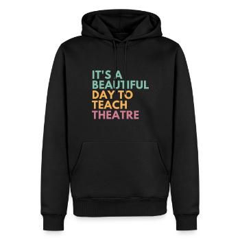 It’s A Beautiful Day Enseigner le théâtre, professeur d’art dramatique - Sweat à capuche Premium bio Homme - noir - Devant - Nico (187cm)