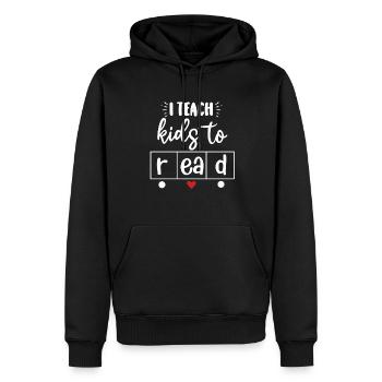 J’apprends aux enfants à lire les professeurs de sciences Lecture - Sweat à capuche Premium bio Homme - noir - Devant - Nico (187cm)