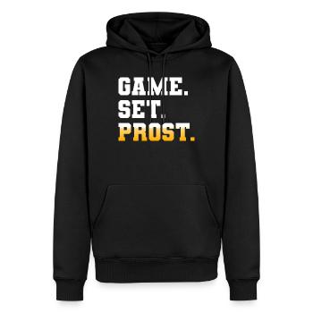 Game Set Match Prost Tennis Paddle Bier - Männer Premium Bio Hoodie - Schwarz - Vorne - Nico (187cm)