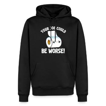 Your Job Could Be Worse Toilet Paper Workplace - Men’s Premium Organic Hoodie - black - Front - Nico (187cm)