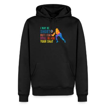 Je peux bloquer votre tir Volleyball de plage - Sweat à capuche Premium bio Homme - noir - Devant - Nico (187cm)