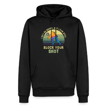 Je peux bloquer votre tir Volleyball de plage - Sweat à capuche Premium bio Homme - noir - Devant - Nico (187cm)
