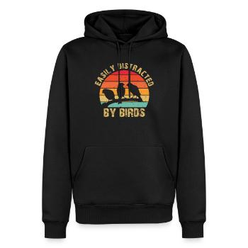 Leicht abgelenkt von Vögeln Vogelliebhaber - Männer Premium Bio Hoodie - Schwarz - Vorne - Nico (187cm)