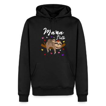 Maman Sloth Mignon Fête des Mères Paresseux Maman - Sweat à capuche Premium bio Homme - noir - Devant - Nico (187cm)
