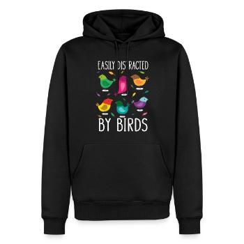 Leicht abgelenkt von Vögeln Vogelliebhaber - Männer Premium Bio Hoodie - Schwarz - Vorne - Nico (187cm)