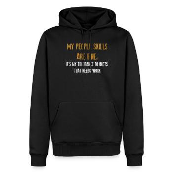 Mes compétences relationnelles sont très bien - Sweat à capuche Premium bio Homme - noir - Devant - Nico (187cm)