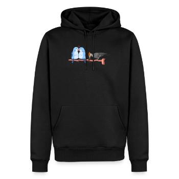 Lustiger Vogelbeobachter Vogelbeobachtung - Männer Premium Bio Hoodie - Schwarz - Vorne - Nico (187cm)