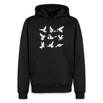 Lustiger Vogelbeobachter Vogelbeobachtung - Männer Premium Bio Hoodie - Schwarz - Vorne - Nico (187cm)