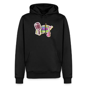 Cassette des années 80 Cassette de remontage de crayon des années 1990 - Sweat à capuche Premium bio Homme - noir - Devant - Nico (187cm)