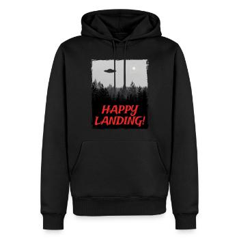 Alien UFO Alien Spaceship Saucer - Men’s Premium Organic Hoodie - black - Front - Nico (187cm)