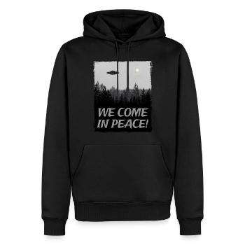 Alien UFO Außerirdischer Raumschiff Untertasse - Männer Premium Bio Hoodie - Schwarz - Vorne - Nico (187cm)