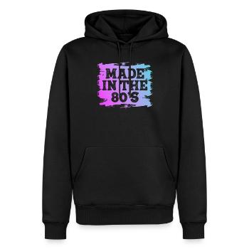 80er Die Musik der 80er Jahre - Männer Premium Bio Hoodie - Schwarz - Vorne - Nico (187cm)