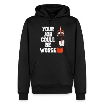 Votre travail pourrait être pire Papier toilette Lieu de travail - Sweat à capuche Premium bio Homme - noir - Devant - Nico (187cm)