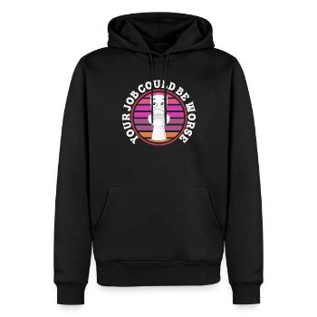Dein Job könnte schlimmer sein Klopapier Arbeitsplatz - Männer Premium Bio Hoodie - Schwarz - Vorne - Nico (187cm)
