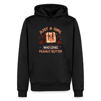 Just A Girl Who Loves Peanut Butter Sandwitch - Men’s Premium Organic Hoodie - black - Front - Nico (187cm)