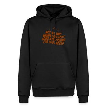 Wandern Sie auf der Suche nach kühlen Felsen - Männer Premium Bio Hoodie - Schwarz - Vorne - Nico (187cm)