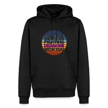 J’ai passé le meilleur moment de ma vie à combattre des dragons - Sweat à capuche Premium bio Homme - noir - Devant - Nico (187cm)