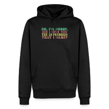 Gleichgültigkeit, Sarkasmus, andere Haltung - Männer Premium Bio Hoodie - Schwarz - Vorne - Nico (187cm)