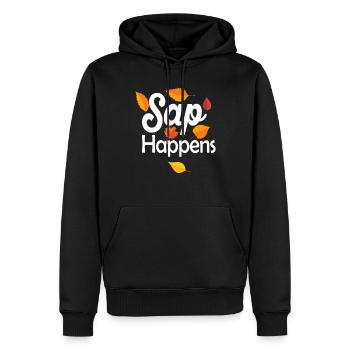 Maple Syrup Tree Tapping Funny Autumn Pancake - Men’s Premium Organic Hoodie - black - Front - Nico (187cm)