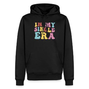 In meiner Single-Ära Lustiges Single-Leben - Männer Premium Bio Hoodie - Schwarz - Vorne - Nico (187cm)