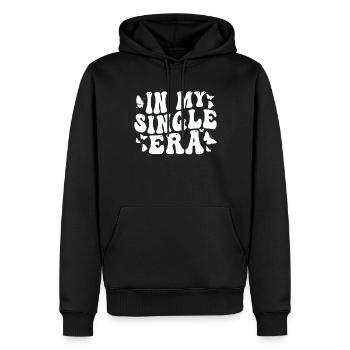 Dans mon ère de célibataire drôle de vie de célibataire - Sweat à capuche Premium bio Homme - noir - Devant - Nico (187cm)
