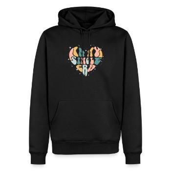 In meiner Single-Ära Lustiges Single-Leben - Männer Premium Bio Hoodie - Schwarz - Vorne - Nico (187cm)