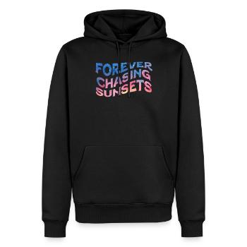 Forever Chasing Sunsets Retro Summer Vacation - Men’s Premium Organic Hoodie - black - Front - Nico (187cm)