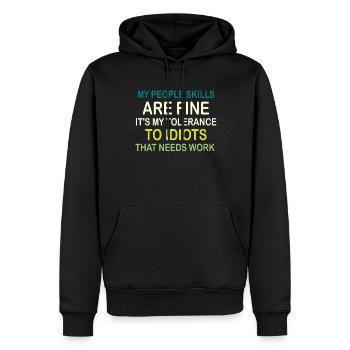 Mes compétences relationnelles sont très bien - Sweat à capuche Premium bio Homme - noir - Devant - Nico (187cm)