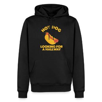Hot Dog Looking For A Hallway - Men’s Premium Organic Hoodie - black - Front - Nico (187cm)