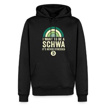 Ich will ein Schwa sein, der nie gestresst ist - Männer Premium Bio Hoodie - Schwarz - Vorne - Nico (187cm)