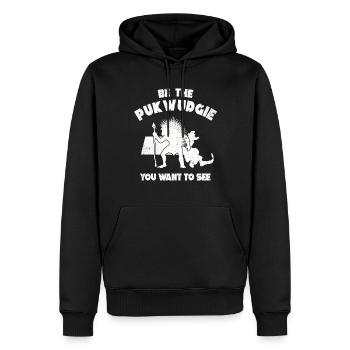 Pukwudgie Kryptide Folklore Mythen - Männer Premium Bio Hoodie - Schwarz - Vorne - Nico (187cm)