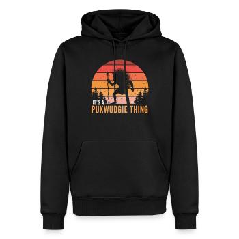 Pukwudgie Kryptide Folklore Mythen - Männer Premium Bio Hoodie - Schwarz - Vorne - Nico (187cm)