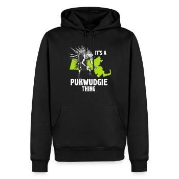 Pukwudgie Kryptide Folklore Mythen - Männer Premium Bio Hoodie - Schwarz - Vorne - Nico (187cm)