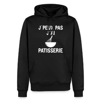 Pâtisserie - Pâtissier - Meilleur Pâtissier - Sweat à capuche Premium bio Homme - noir - Devant - Nico (187cm)